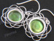 7/8" 925 Silver Green Biwa Pearl Flower French Wires Earrings