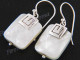 5/8" 925 Silver White Mother Of Pearl Shell French Wires Earrings