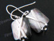 11/16" 925 Silver Black Mother Of Pearl Shell French Wires Earrings
