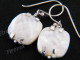 11/16" 925 Silver White Mother Of Pearl Shell French Wires Earrings