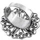 1 1/16" 925 Silver Red Garnet Face us 7.5 Ring