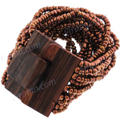 3mm Glass Seed Beads Buckle 7" Copper Bracelet