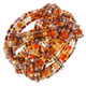 Glass Seed Beads 7" Peacock Orange Cuff Bracelet