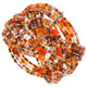 Glass Seed Beads 7" Peacock Orange Cuff Bracelet