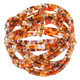 Glass Seed Beads 7" Peacock Orange Cuff Bracelet