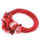 Seed Beads Red Coral 7" Coral Red Bangle Post Bracelet