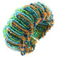 Seed Beads 7" Peacock Green Cuff Bracelet