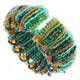 Seed Beads 7" Peacock Green Cuff Bracelet