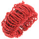 Seed Beads 7" Coral Red Cuff Bracelet