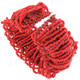 Seed Beads 7" Coral Red Cuff Bracelet