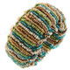 Seed Beads 7" Bronze Blue Cuff Bracelet