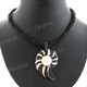 Glass Seed Beads Cone Shell Shiwa Eye 17" Black Necklace
