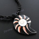 Glass Seed Beads Cone Shell Shiwa Eye 17" Black Necklace