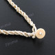 Glass Seed Beads Mother Of Pearl Shell Rectangle 19" Beige Khaki Necklace