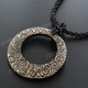 Glass Seed Beads Wood Tribal 18" Black Brown Necklace