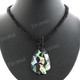 Glass Seed Beads Paua Abalone Teardrop 18" Black Necklace
