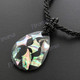 Glass Seed Beads Paua Abalone Teardrop 18" Black Necklace