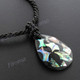 Glass Seed Beads Paua Abalone Teardrop 18" Black Necklace