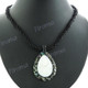 Glass Seed Beads Mother Of Pearl Paua Abalone Shell Teardrop 17" Black Necklace