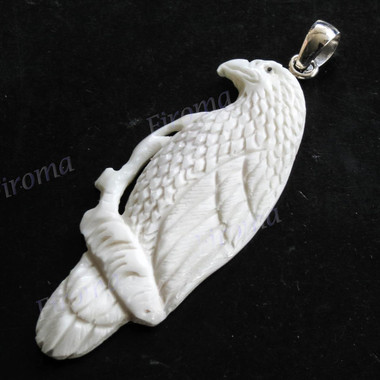 3 1/16" 925 Silver Buffalo Bone Eagle Pendant