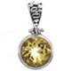 1 1/8" 925 Silver Lemon Quartz Round Pendant