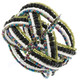 Glass Seed Beads 7" Peacock Black Cuff Bracelet