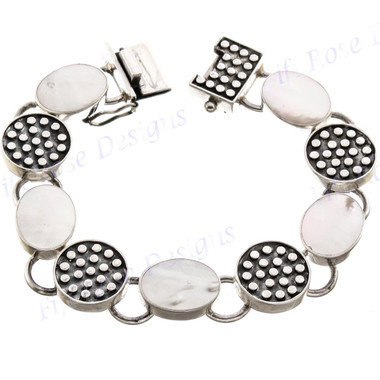 925 Silver Mother Of Pearl 7 1/4" Bracelet