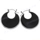 1 9/16" 925 Silver Pen Shell Hoop Post Earrings