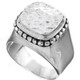 1/2" 925 Silver Face Square us 7 Ring