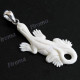 2 3/16" 925 Silver Buffalo Bone Gecko Pendant