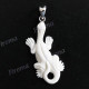 2 3/16" 925 Silver Buffalo Bone Gecko Pendant