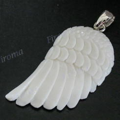 2 3/16" 925 Silver Buffalo Bone Eagle Wing Angel Pendant