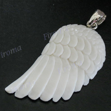 2 3/16" 925 Silver Buffalo Bone Eagle Wing Angel Pendant