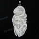 3 7/16" 925 Silver Buffalo Bone Indian Ram Pendant