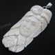 3 13/16" 925 Silver Buffalo Bone Carving Leaf Goddess Pendant