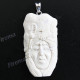 2 3/8" 925 Silver Buffalo Bone Carving Indian Mammoth Pendant