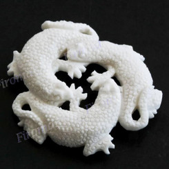 Cabochon Buffalo Bone Undrilled Animal Gecko 1 9/16"(40mm) 8gr(40cts)