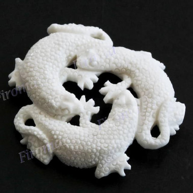 Cabochon Buffalo Bone Undrilled Animal Gecko 1 9/16"(40mm) 8gr(40cts)