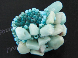 2mm Glass Seed Beads Jade Turquoise Ring