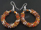 1 1/2" Seed Beads Bronze Gold French Hoop Earrings