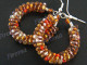 1 1/2" Seed Beads Bronze Gold French Hoop Earrings