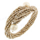 Seed Beads Faux 7" Beige Bangle Bracelet