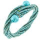 Faux Pearl Seed Beads 7" Turquoise Bangle Bracelet