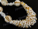 Glass Seed Beads 25" Silver White Necklace