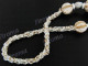 Glass Seed Beads 25" Silver White Necklace
