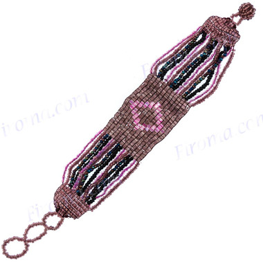 Seed Beads 8" Champagne Peacock Bracelet