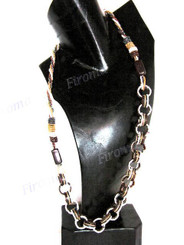 2mm Glass Seed Beads 34" Peacock Brown Necklace