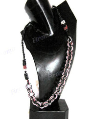 2mm Glass Seed Beads 34" Black Brown Necklace
