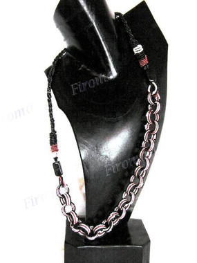 2mm Glass Seed Beads 34" Black Brown Necklace