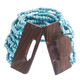 3mm Seed Beads Buckle 7" Turquoise Bracelet